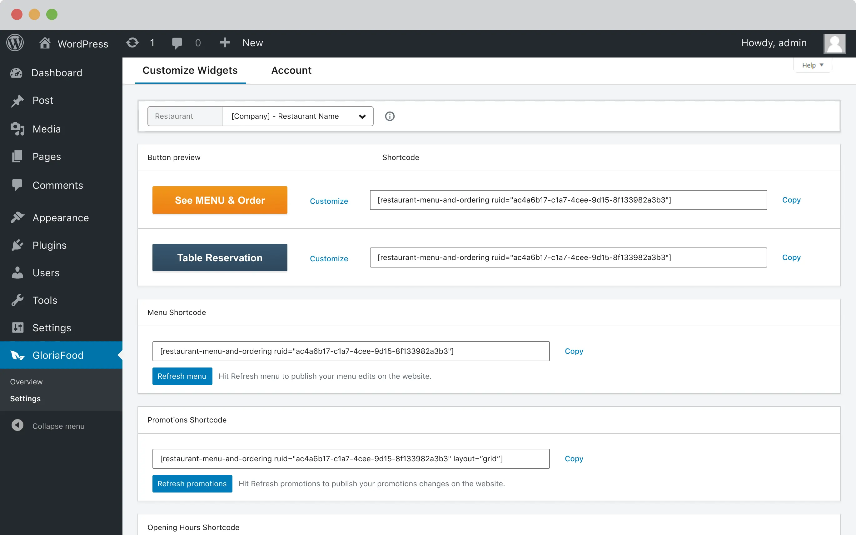 Publish the WordPress restaurant plugin that can also be paired with our WordPress booking system